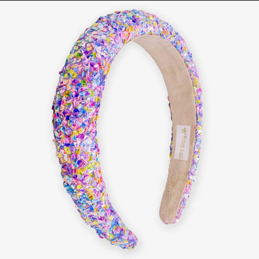 Kids Multi-Color Padded Headband - Multi Color Chunky Sequin Hair Band